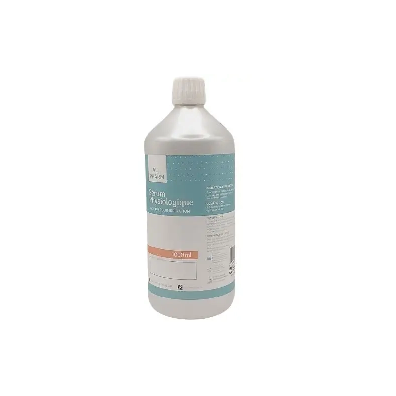 All Pharm - Sérum Physiologique - Irrigation nasale et hygiénique – NaCl 0,9 %, 1000 ml