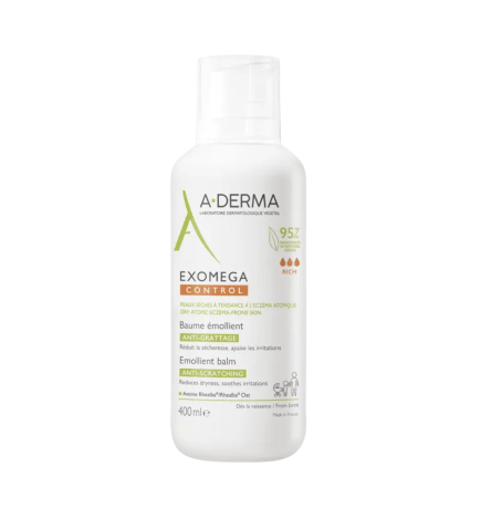 A-Derma – Exomega Baume Émollient Anti-Grattage, 400 ml