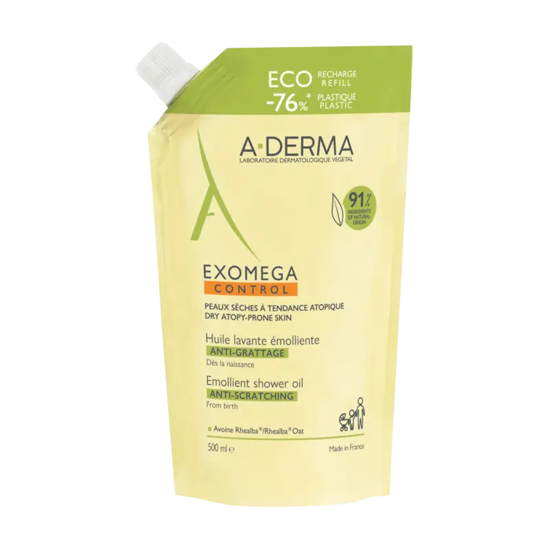 A-Derma – Recharge Exomega Control Huile Lavante Émolliente Anti-Grattage, 500 ml A-Derma – Recharge Exomega Control Huile Lavante Émolliente Anti-Grattage, 500 ml