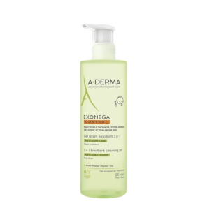 A-Derma – Exomega Control Gel Lavant Émollient 2en1 Anti-Grattage, 500 ml