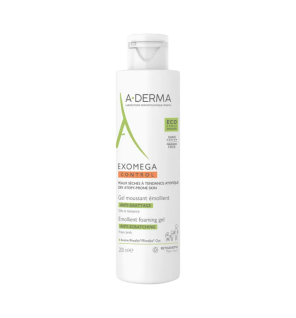 A-Derma – Exomega Control Gel Moussant Émollient Anti-Grattage, 200 ml