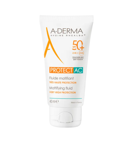 A-Derma – Protect AC Fluide Solaire Matifiant SPF50+, 40 ml