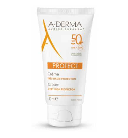 A-Derma – Protect Crème Solaire SPF50+ Sans Parfum, 40 ml