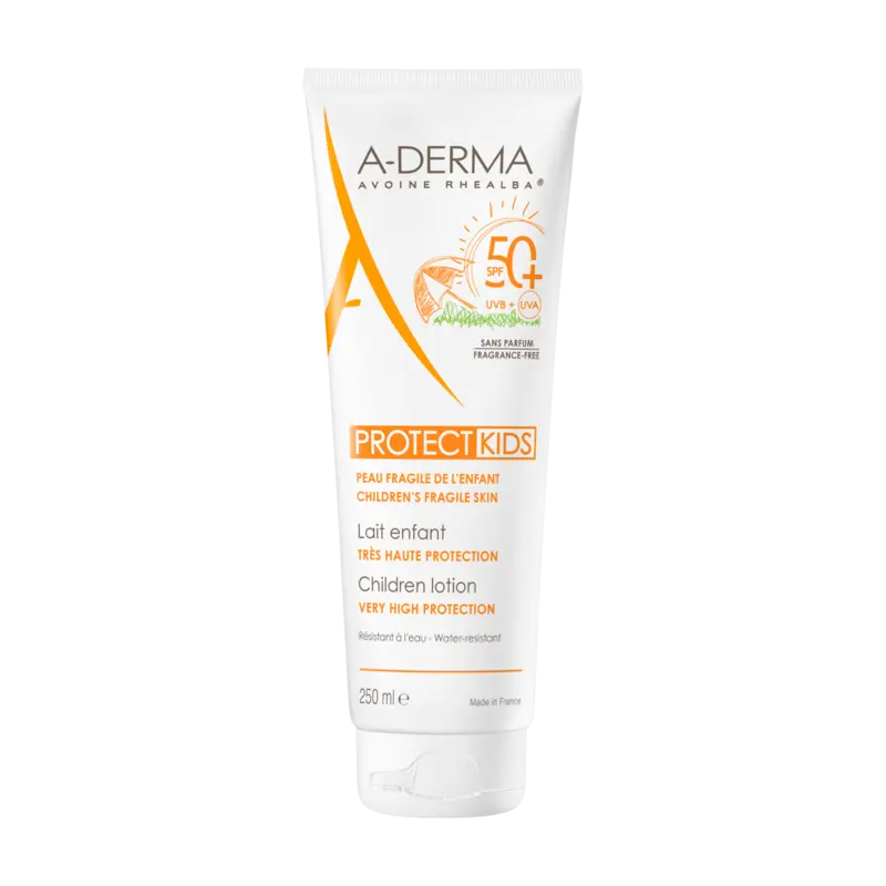 A-Derma – Protect Kids Lait Solaire Enfant SPF50+, 250 ml A-Derma – Protect Kids Lait Solaire Enfant SPF50+, 250 ml