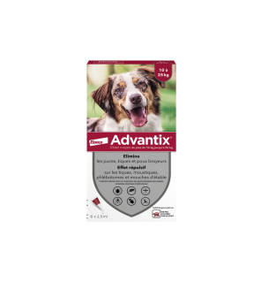 Advantix – Chien Moyen 10 à 15kg, Spot On Solution 2,5 ml, 6 pipettes