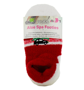 Airplus – Aloe spa footies chaussettes rouges, taille 26/31