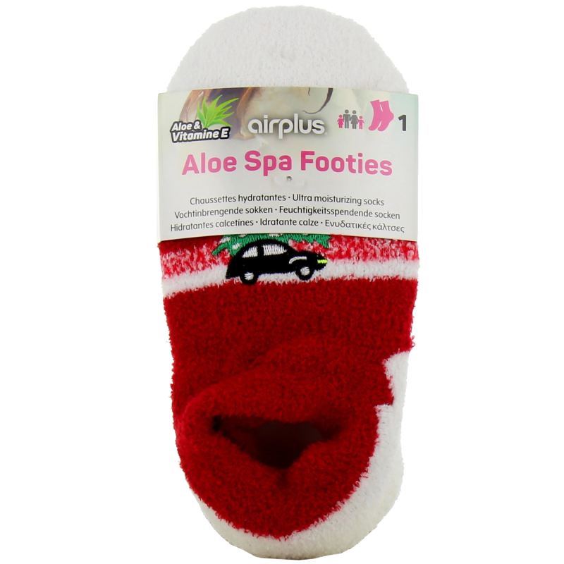 Airplus – Aloe spa footies chaussettes rouges, taille 26/31 Airplus – Aloe spa footies chaussettes rouges, taille 26/31