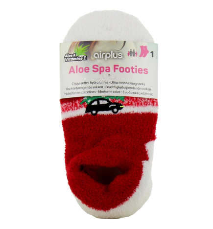 Airplus – Aloe spa footies chaussettes rouges, taille 26/31