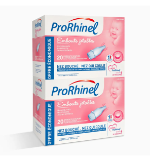Prorhinel – Embouts nasaux souples jetables, 2 x 20 unités
