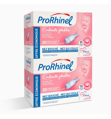 Prorhinel – Embouts nasaux souples jetables, 2 x 20 unités