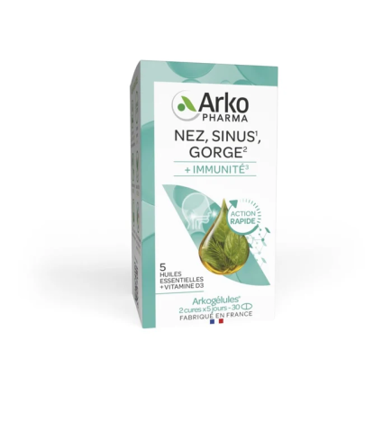 Arkopharma – Arkogélules Nez Sinus Gorge, 30 capsules