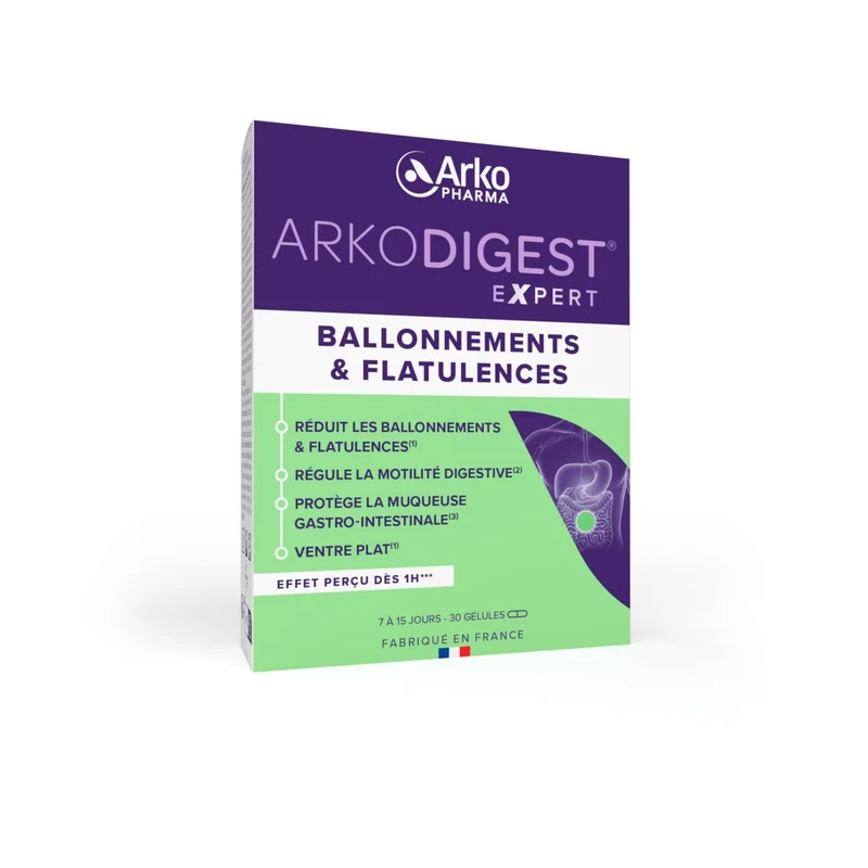 Arkopharma – Arkodigest Expert Ballonnements & Flatulences, 30 gélules Arkopharma – Arkodigest Expert Ballonnements & Flatulences, 30 gélules