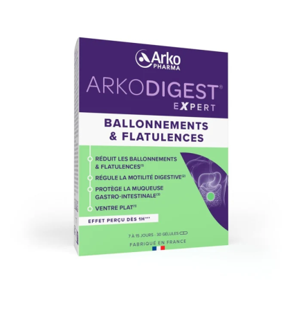 Arkopharma – Arkodigest® Expert Ballonnements & Flatulences, 30 gélules