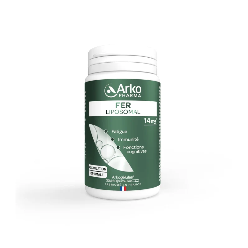 Arkopharma – Arkogélules Fer Liposomal, 60 gélules Arkopharma – Arkogélules Fer Liposomal, 60 gélules