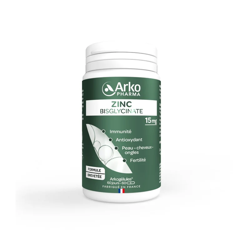 Arkopharma – Arkogélules Zinc Bisglycinate, 60 gélules Arkopharma – Arkogélules Zinc Bisglycinate, 60 gélules
