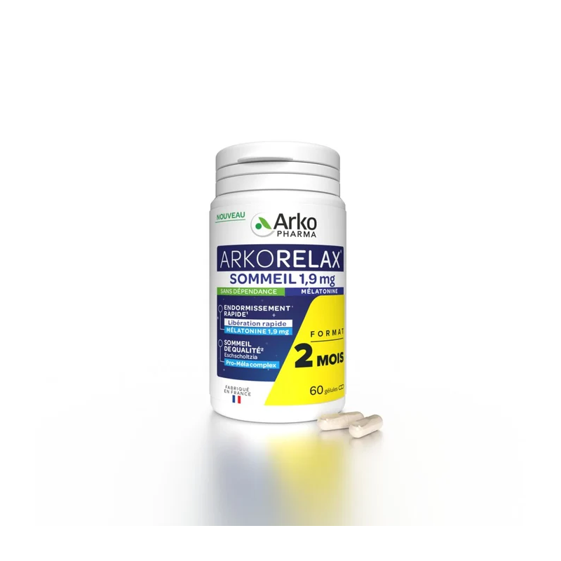 Arkopharma - Arkorelax Sommeil 1,9 mg, 60 gélules Arkopharma - Arkorelax Sommeil 1,9 mg, 60 gélules