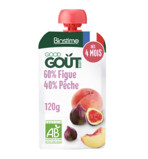 Good Goût – Gourde Purée Figue pêche bio - Dès 4 mois, 120 g