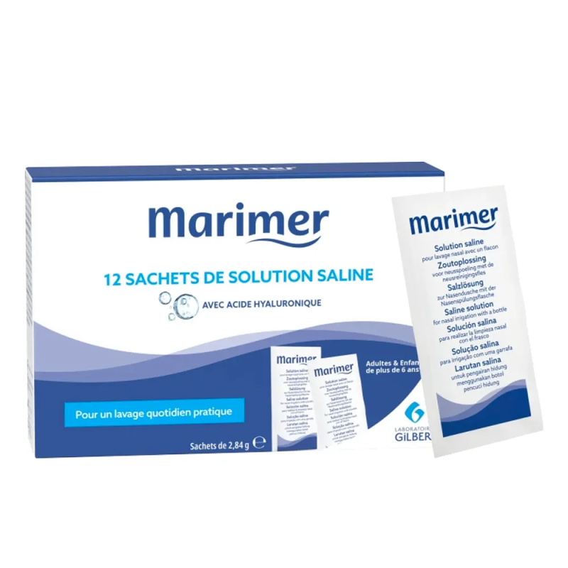 Marimer – Sachets de solution saline pour kit de lavage nasal, 12 unités Marimer – Sachets de solution saline pour kit de lavage nasal, 12 unités
