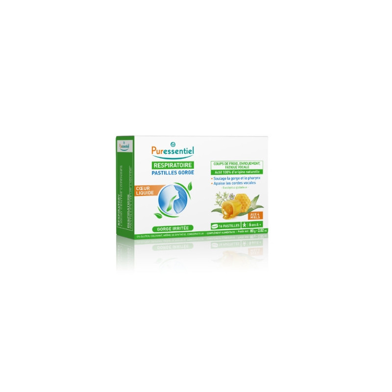 Puressentiel – Pastilles Gorge Cœur Liquide, 16 pastilles Puressentiel – Pastilles Gorge Cœur Liquide, 16 pastilles