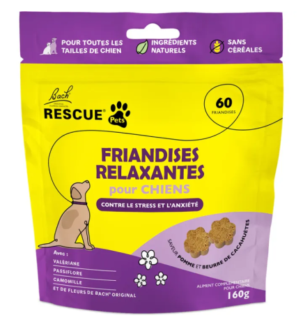 Rescue Pets – Friandises relaxantes pour chiens, 60 friandises (160 g)