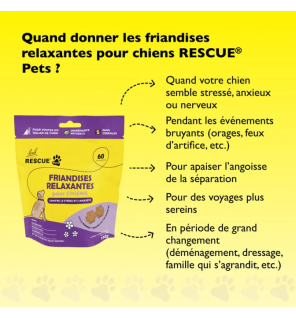 Rescue Pets – Friandises relaxantes pour chiens, 60 friandises (160 g)
