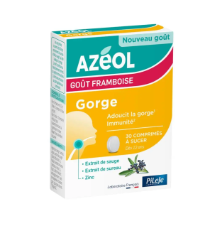 PiLeJe – Azéol Gorge arôme framboise, 30 comprimés
