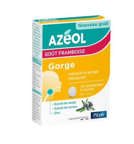 PiLeJe – Azéol Gorge arôme framboise, 30 comprimés