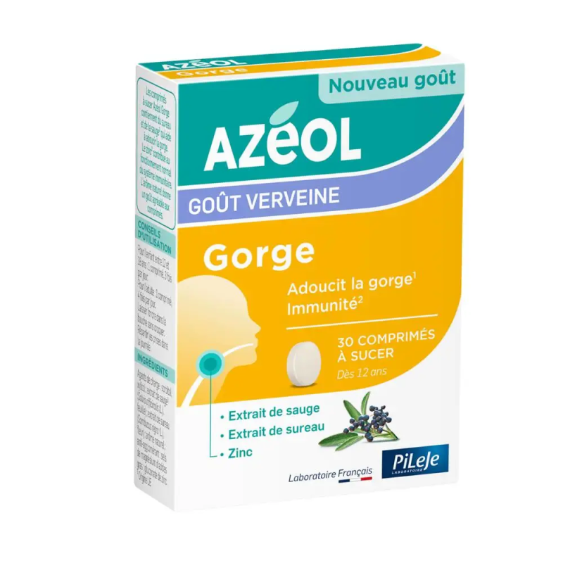 PiLeJe – Azéol Gorge arôme verveine, 30 comprimés PiLeJe – Azéol Gorge arôme verveine, 30 comprimés