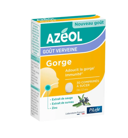 PiLeJe – Azéol Gorge arôme verveine, 30 comprimés