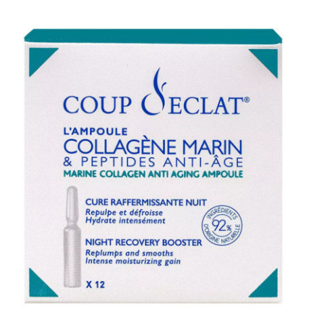 Coup d’Éclat – Ampoule Collagène+ Marin anti-âge, 12 × 1 ml