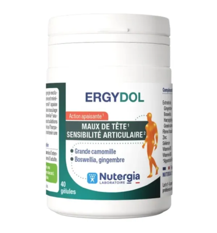 Nutergia – Ergydol Maux de tête et Sensibilité articulaire, 40 gélules