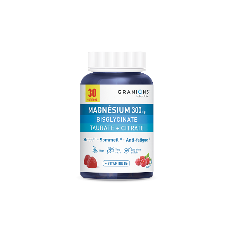 Granions – Triple Magnésium, gummies goût framboise, 30 gummies