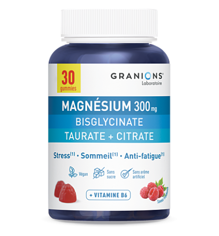 Granions – Triple Magnésium, gummies goût framboise, 30 gummies