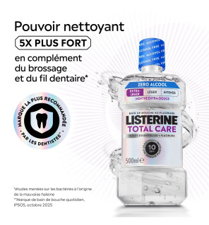 Listerine – Total Care Bain de Bouche Extra-léger, 500 ml