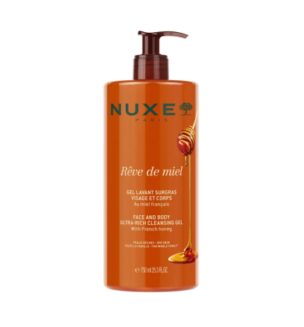 Nuxe – Rêve de Miel Gel Lavant Surgras Visage et Corps, 750 ml