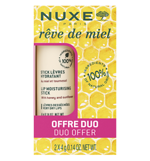 Nuxe– Rêve de Miel Stick Lèvres Hydratant, lot de 2 x 4 g