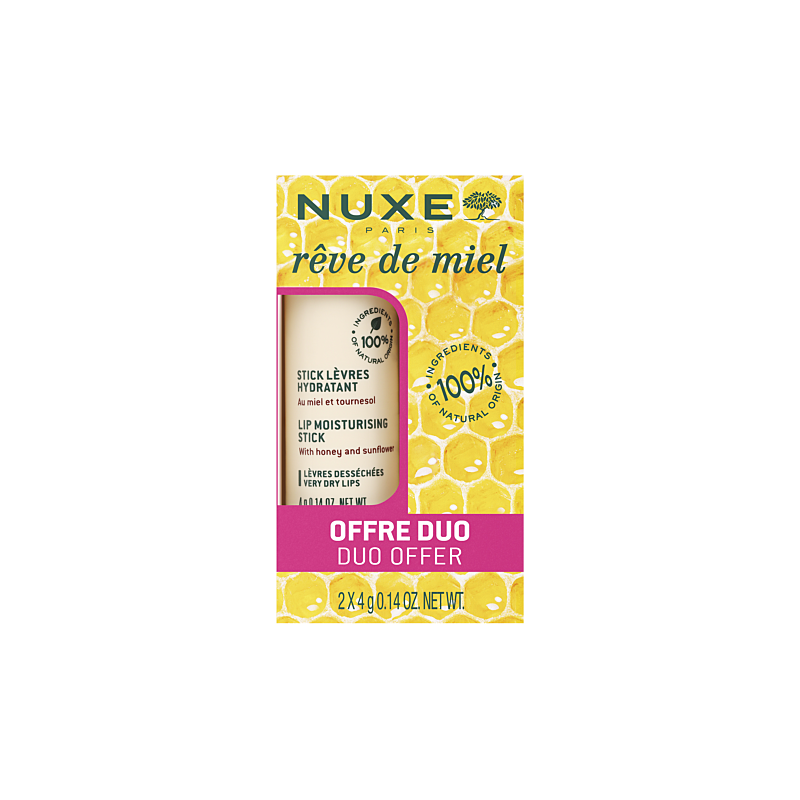 Nuxe– Rêve de Miel Stick Lèvres Hydratant, lot de 2 x 4 g Nuxe– Rêve de Miel Stick Lèvres Hydratant, lot de 2 x 4 g