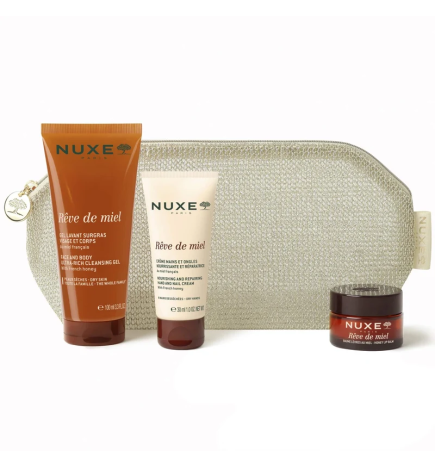 Nuxe – Rêve de Miel Trio Nourrissant Corps, Mains et Lèvres, 3 produits
