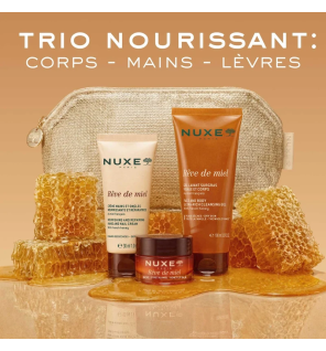 Nuxe – Rêve de Miel Trio Nourrissant Corps, Mains et Lèvres, 3 produits