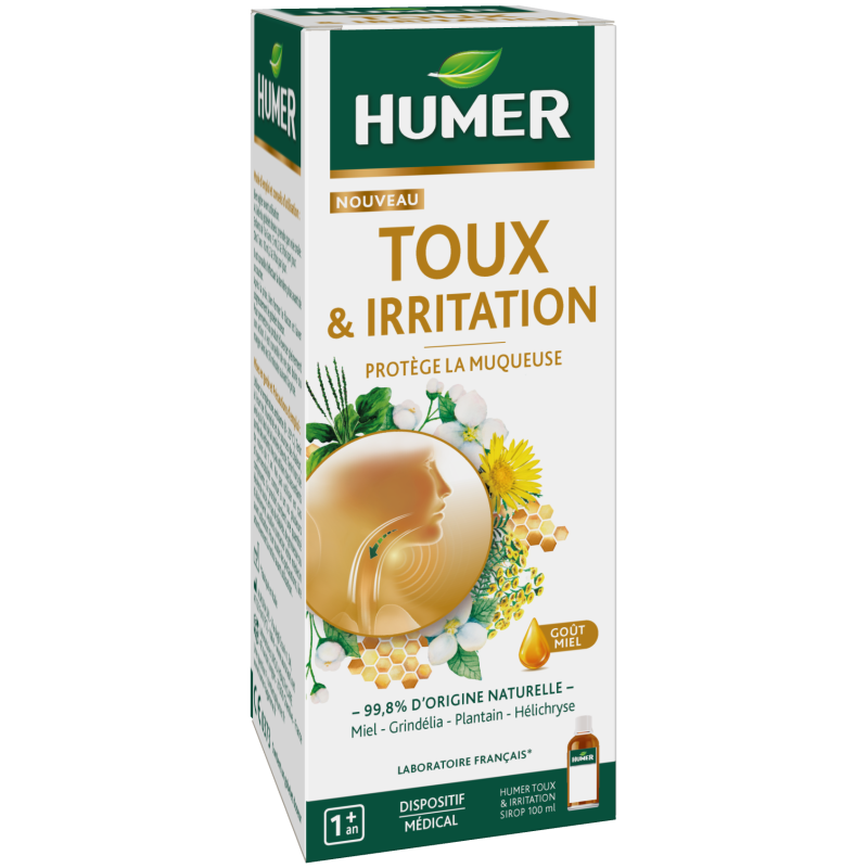 Humer – Sirop toux & irritation goût miel, 100 ml Humer – Sirop toux & irritation goût miel, 100 ml