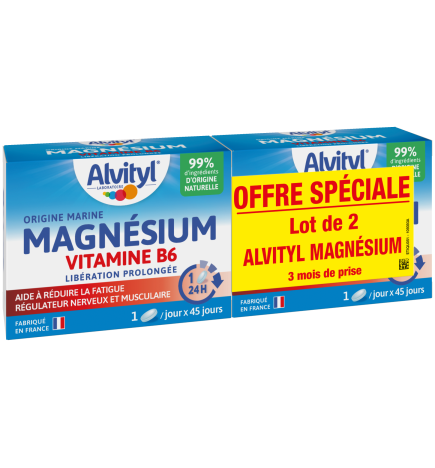 Alvityl – Magnésium vitamine b6, lot de 2 x 45 comprimés