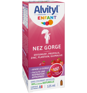 Alvityl – Enfant Nez Gorge goût fraise, 125ml