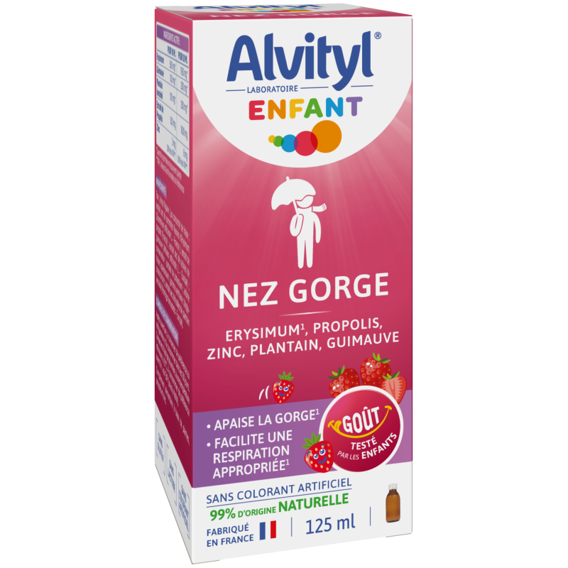 Alvityl – Enfant Nez Gorge goût fraise, 125ml Alvityl – Enfant Nez Gorge goût fraise, 125ml