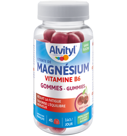 Alvityl – Magnésium Vitamine B6 Cerise, 45 gummies