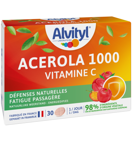 Alvityl – Acérola 1000 Vitamine C, 30 comprimés à croquer