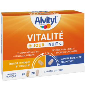Alvityl – Vitalité Jour/Nuit - Énergie, détente et sommeil, 40 comprimés