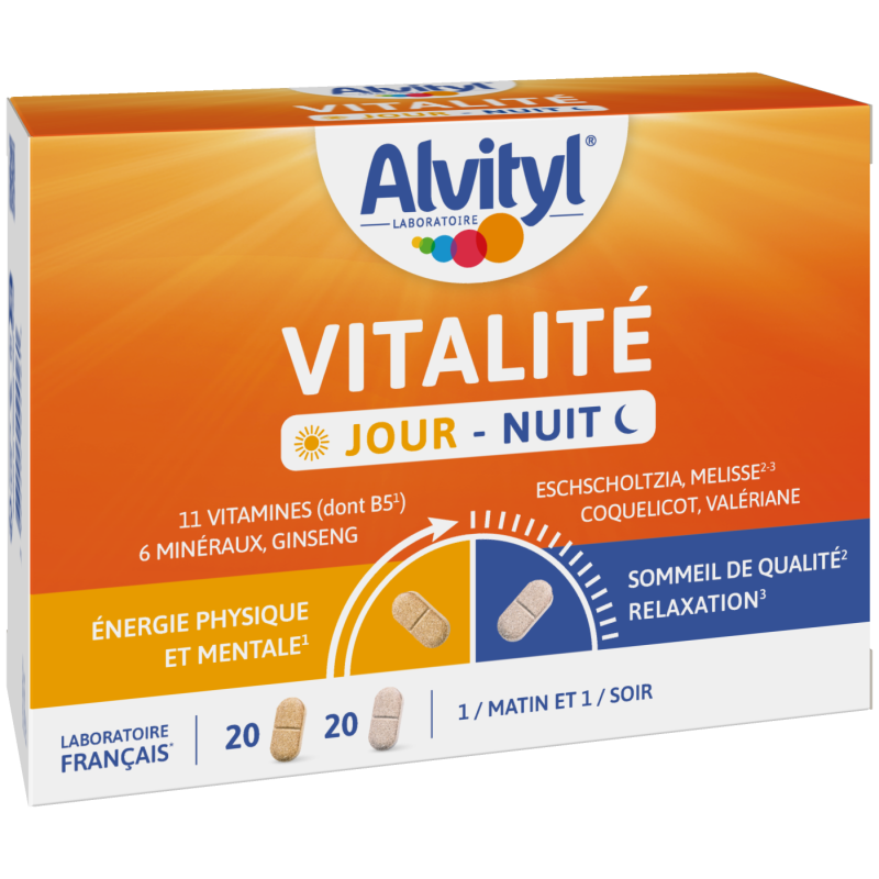 Alvityl – Vitalité Jour/Nuit - Énergie, détente et sommeil, 40 comprimés Alvityl – Vitalité Jour/Nuit - Énergie, détente et sommeil, 40 comprimés