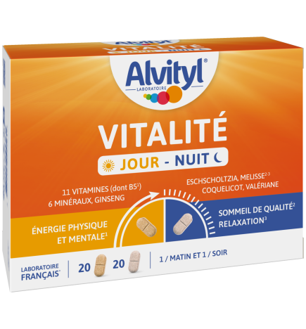 Alvityl – Vitalité Jour/Nuit - Énergie, détente et sommeil, 40 comprimés