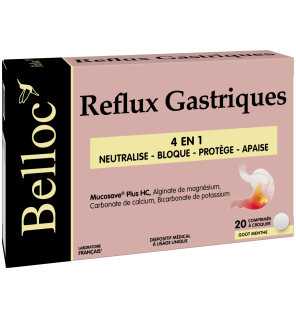 Belloc – Reflux gastriques 4en1, 20 comprimés à croquer
