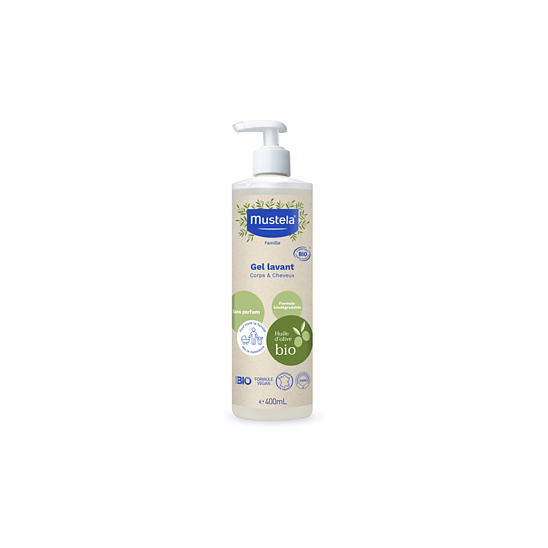 Mustela – Gel lavant Bio corps et cheveux, 400 ml